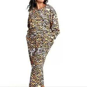 Rachel Comey Women's Plus Size Animal Print 3/4 Sleeve Jumpsuit NWT Size 8